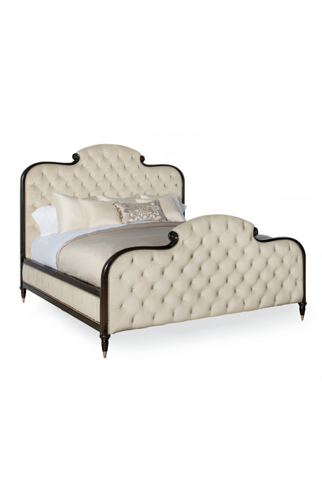 Cream Tufted Silk California King Bed | Caracole Everly | Oroa.com