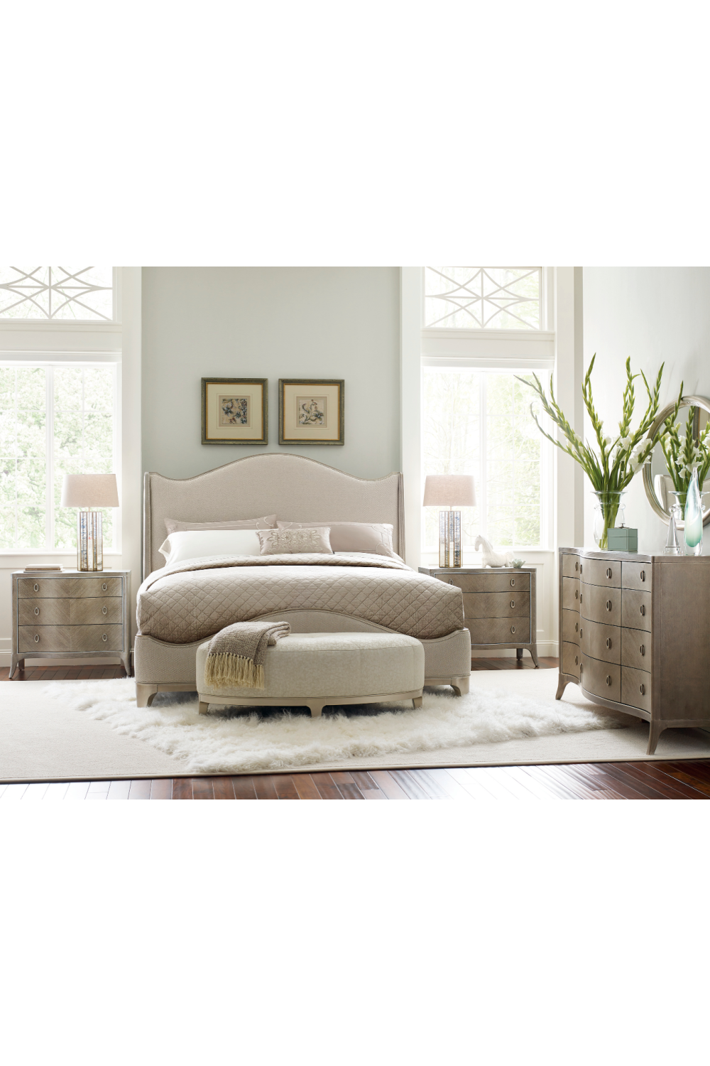 Serpentine Cream Bed | Caracole Avondale | Oroa.com