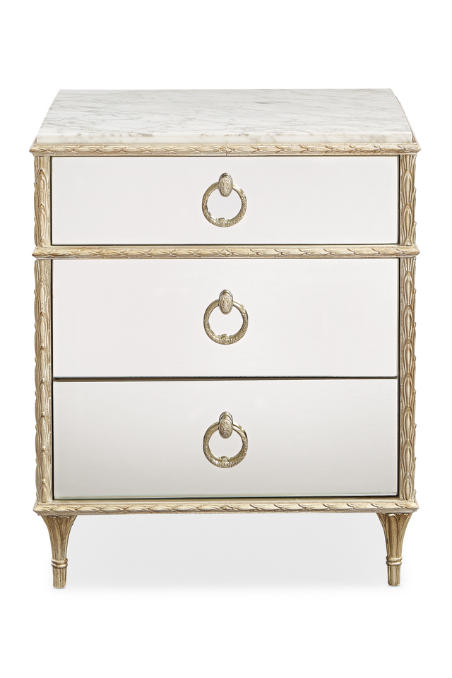 Mirrored Vintage Style Nightstand | Caracole Fontainebleau | Oroa.com