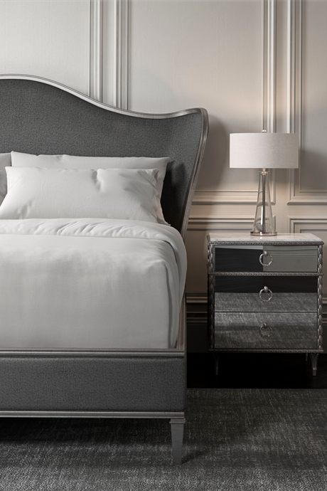 Mirrored 3-Drawer Nightstand | Caracole Fontainebleau | Oroa.com