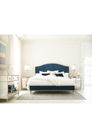 Blue Modern Platform Bed | Caracole Fontainebleau | Oroa.com