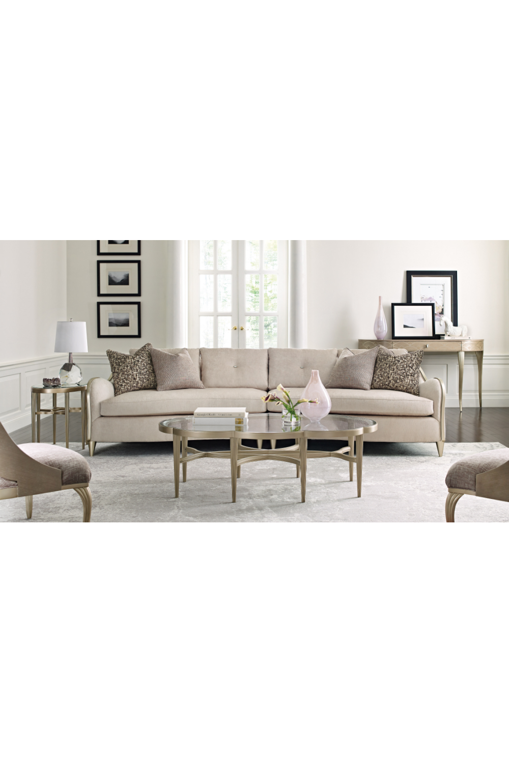 White Chenille Modular Sofa | Caracole Lillian | Oroa.com