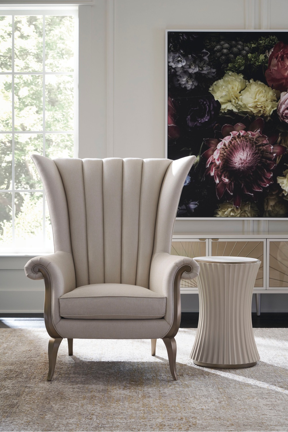 Cream Wingback Accent Chair | Caracole Valentina | Oroa.com