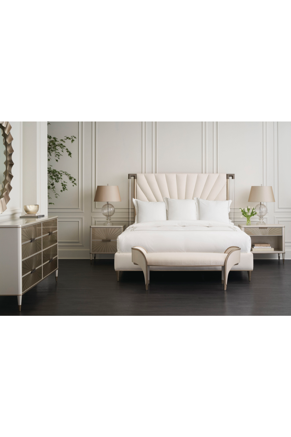 Oval Cream Bench | Caracole Valentina | Oroa.com