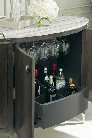 Oval Modern Bar Cabinet | Caracole Mix-ology | Oroa.com