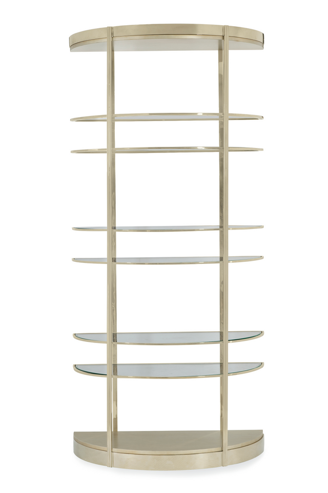 Half-Moon Gold Shelving Unit | Caracole Up Up And Away | Oroa.com