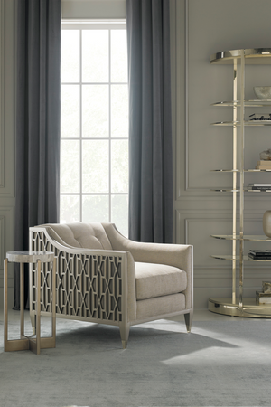 Half-Moon Gold Shelving Unit | Caracole Up Up And Away | Oroa.com