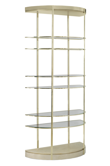 Half-Moon Gold Shelving Unit | Caracole Up Up And Away | Oroa.com