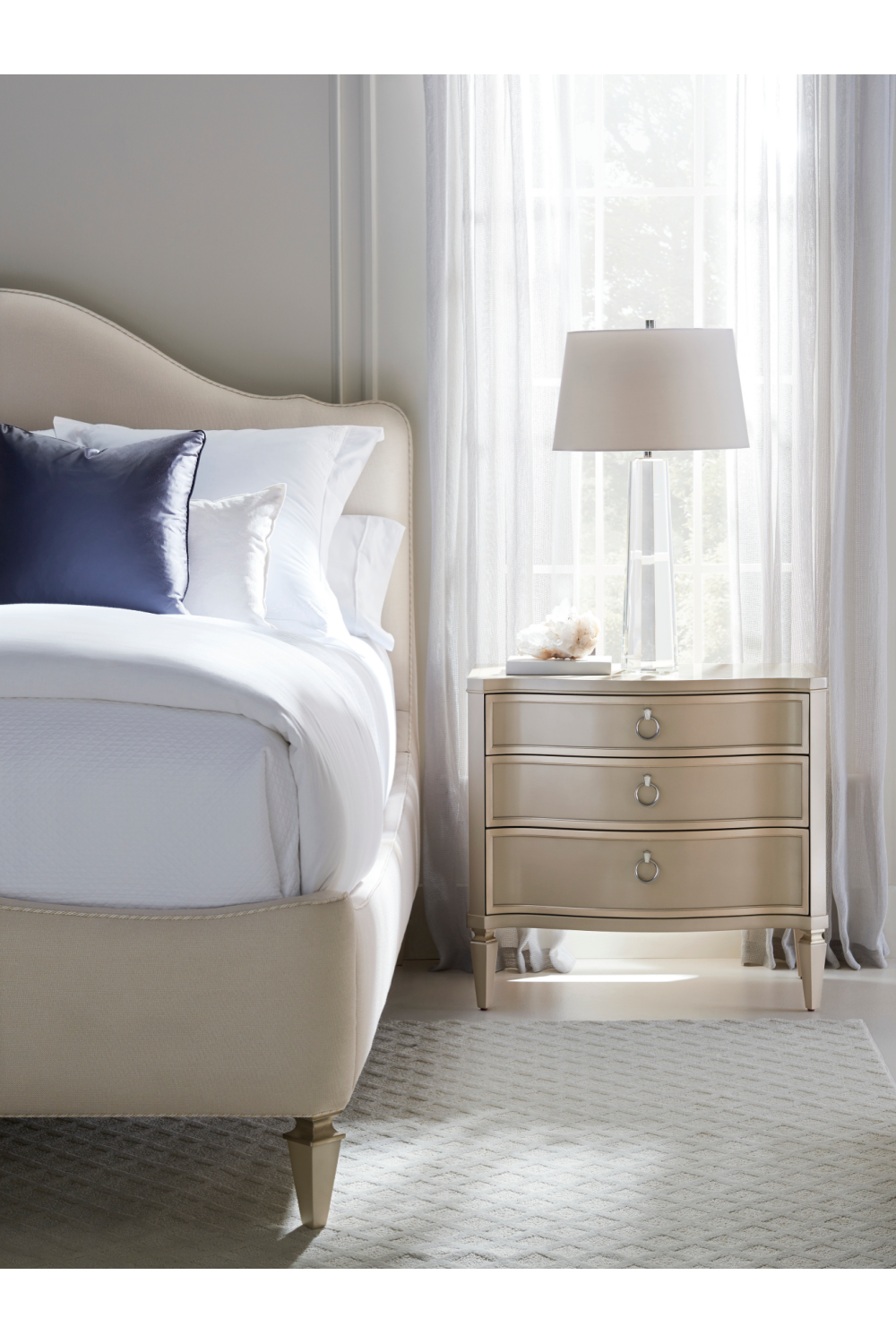 Beige Modern Classic Nightstand | Caracole Next To Me | Oroa.com