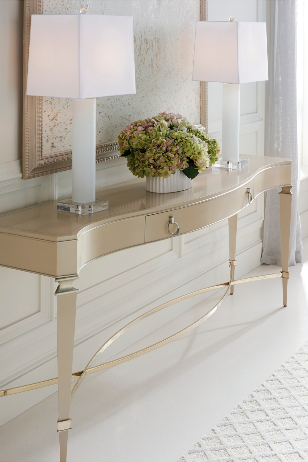 Gold Modern Console Table | Caracole Slim Chance | Oroa.com