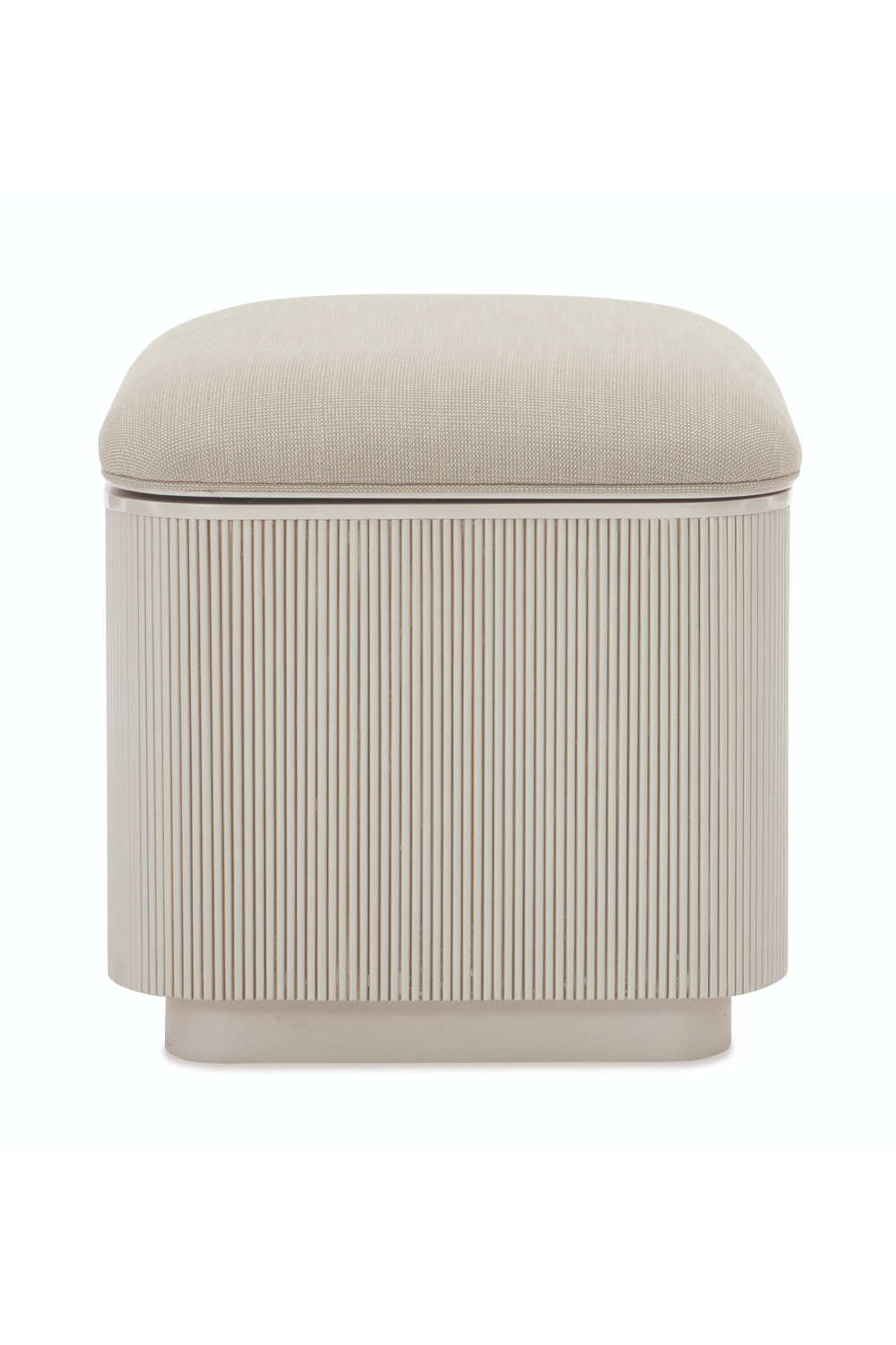 Beige Fluted Storage Ottoman | Caracole For The Love Of | Oroa.com