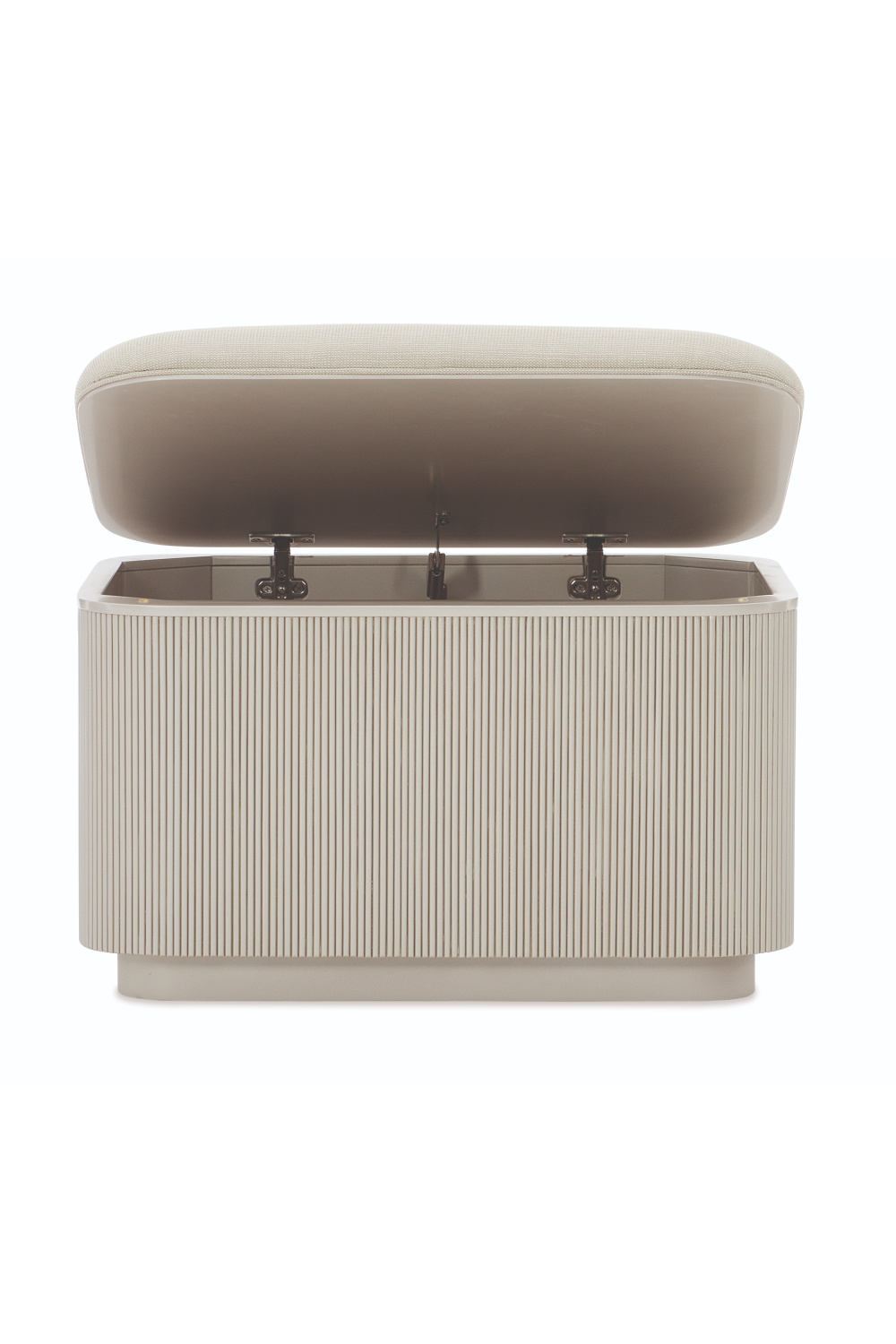 Beige Fluted Storage Ottoman | Caracole For The Love Of | Oroa.com