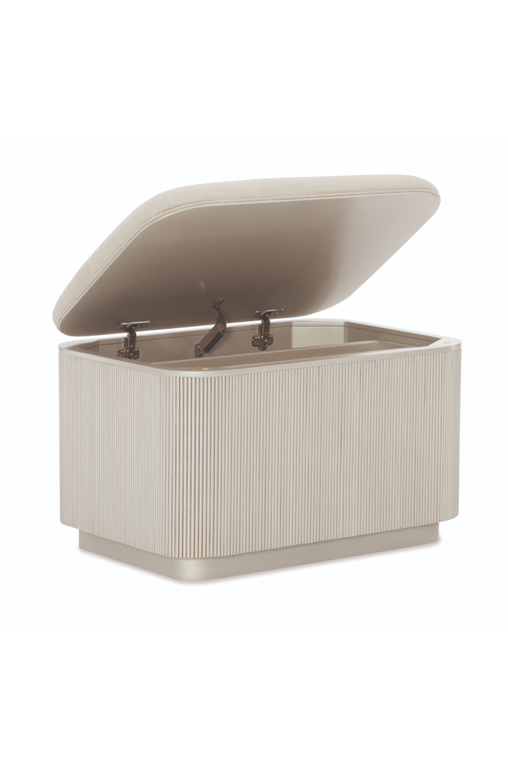 Beige Fluted Storage Ottoman | Caracole For The Love Of | Oroa.com