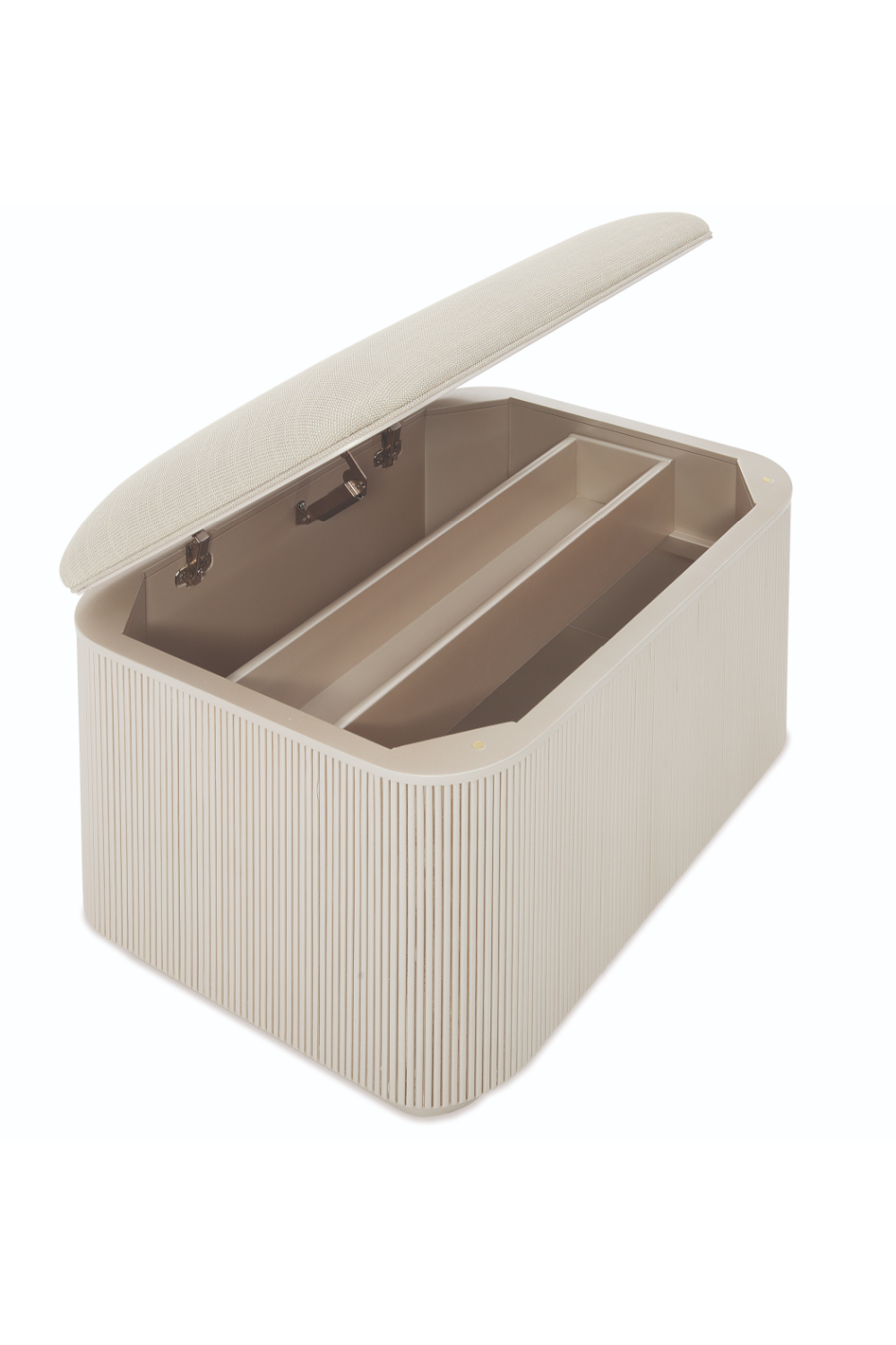 Beige Fluted Storage Ottoman | Caracole For The Love Of | Oroa.com