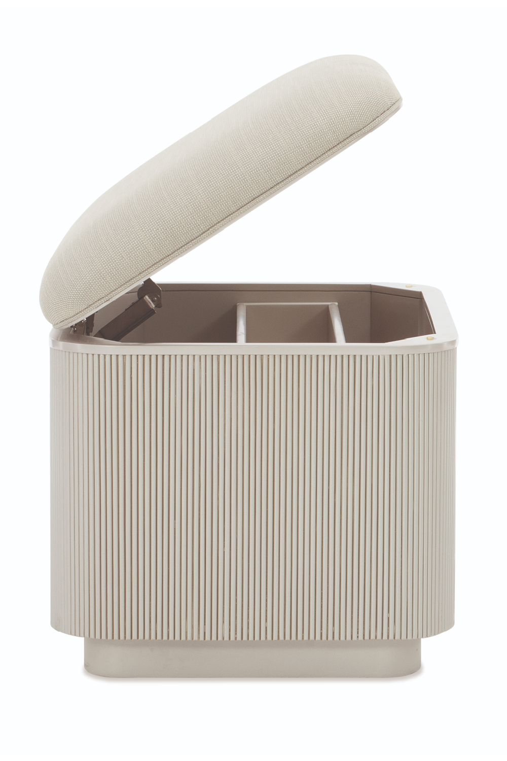 Beige Fluted Storage Ottoman | Caracole For The Love Of | Oroa.com