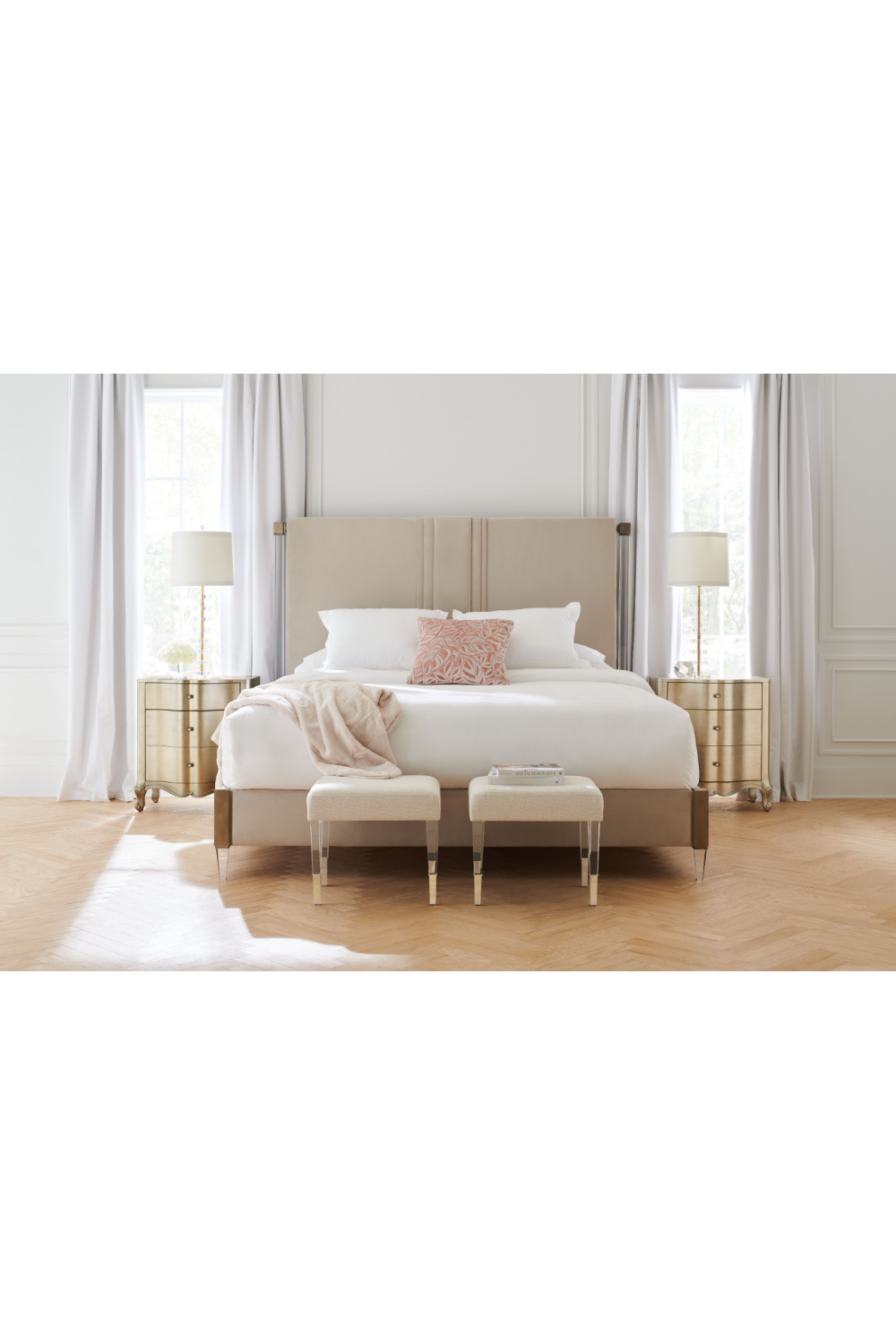 Cream Modern King Bed | Caracole Light Up Your Life Oroa.com