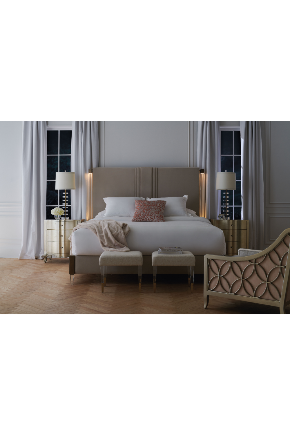 Cream Modern King Bed | Caracole Light Up Your Life Oroa.com