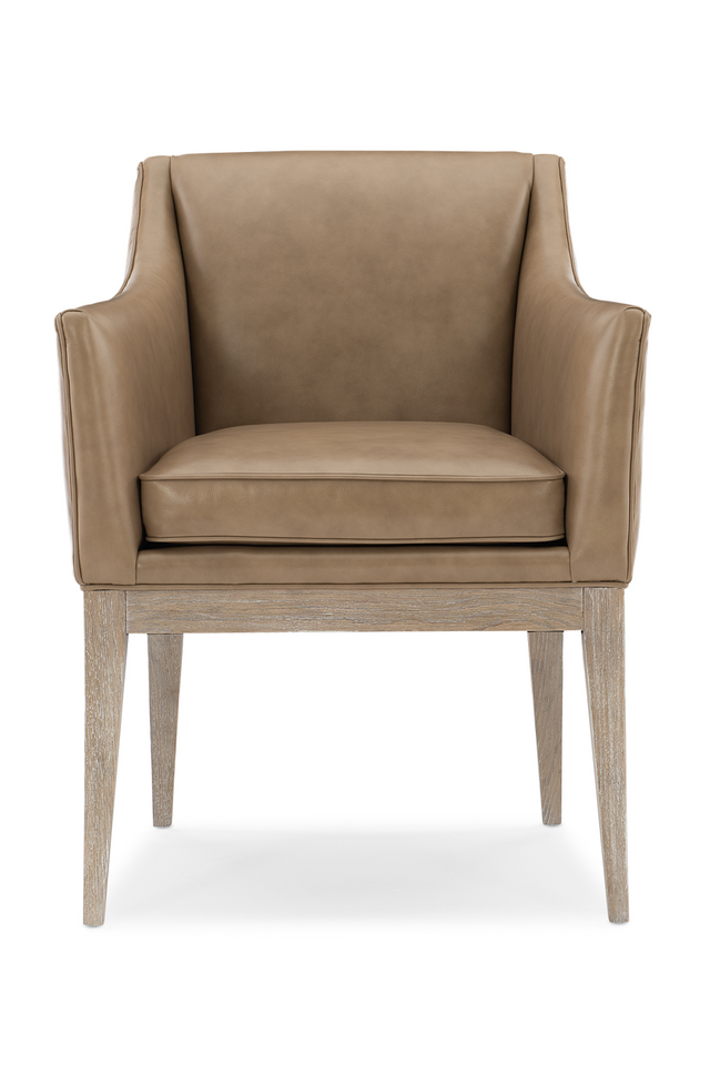 Brown Leather Dining Armchair | Caracole Free And Easy | Oroa.com
