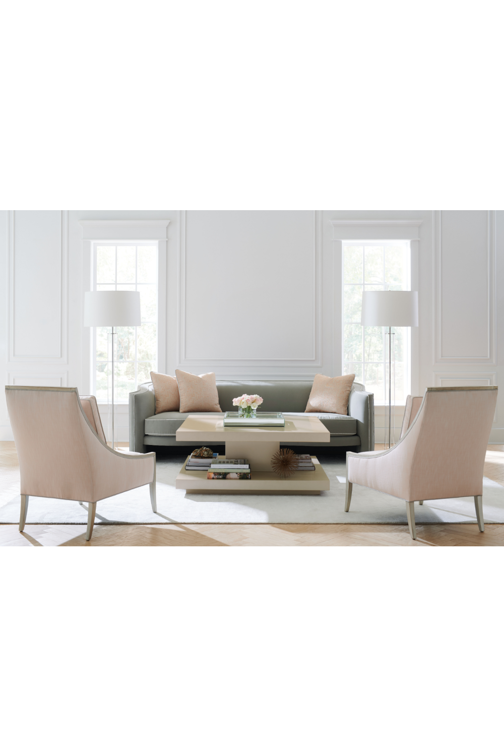 Beige Geometrical Coffee Table | Caracole Cool And Classic |  Oroa.com