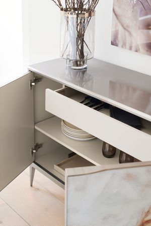 Patterned White Agate Cabinet | Caracole Rock Steady | Oroa.com