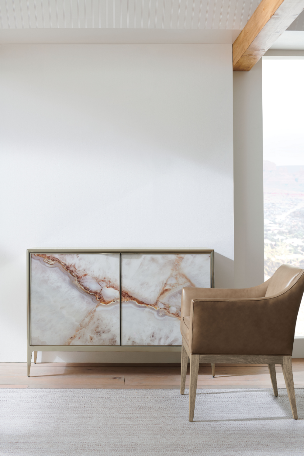 Patterned White Agate Cabinet | Caracole Rock Steady | Oroa.com