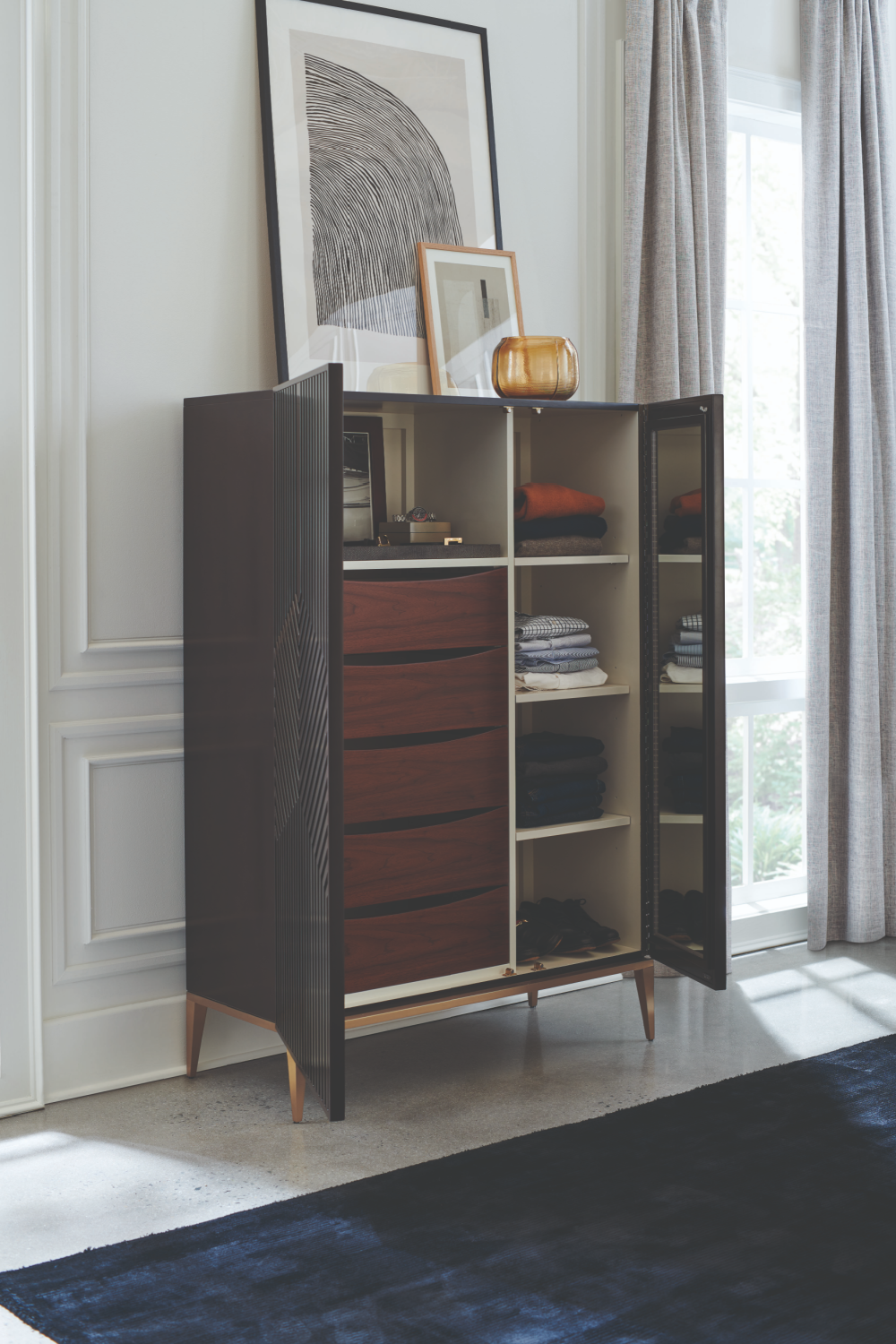 Dark Brown Graphic Cabinet | Caracole Out of Line | Oroa.com