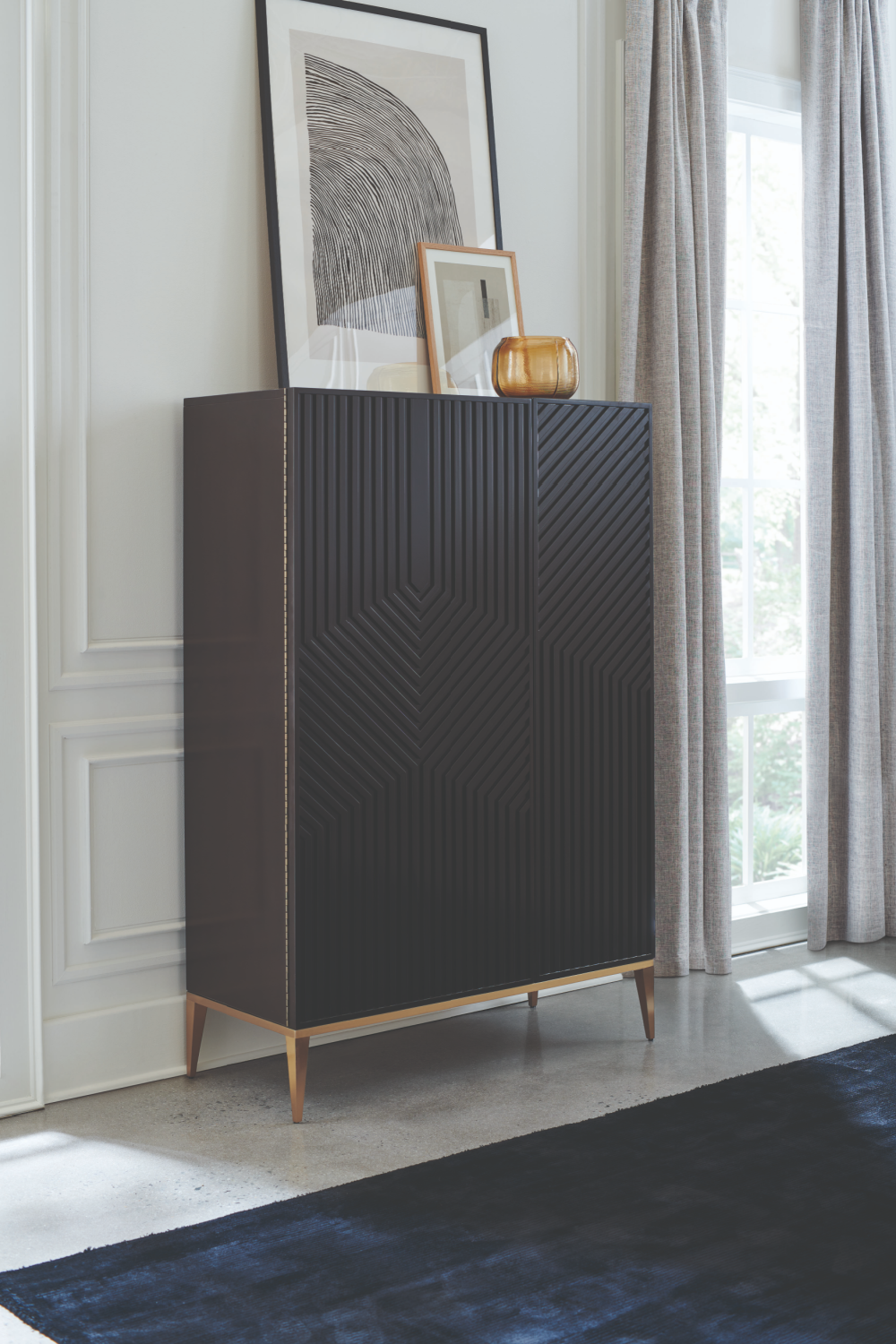 Dark Brown Graphic Cabinet | Caracole Out of Line | Oroa.com