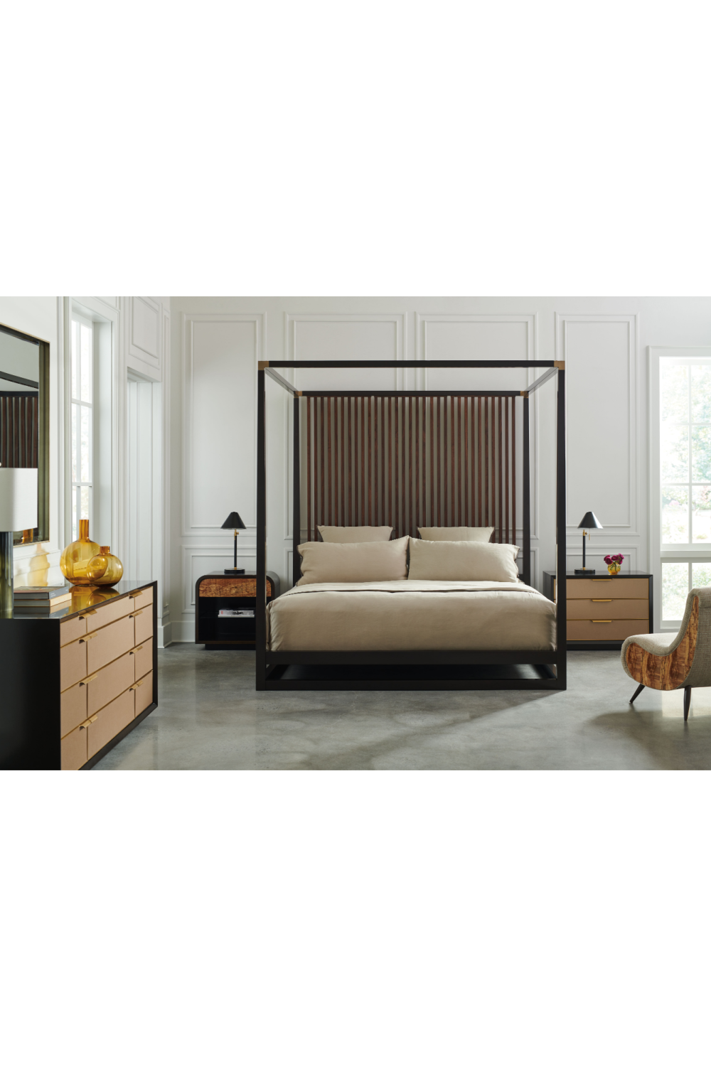 Dark Brown Modern Nightstand | Caracole Excess Knot | Oroa.com