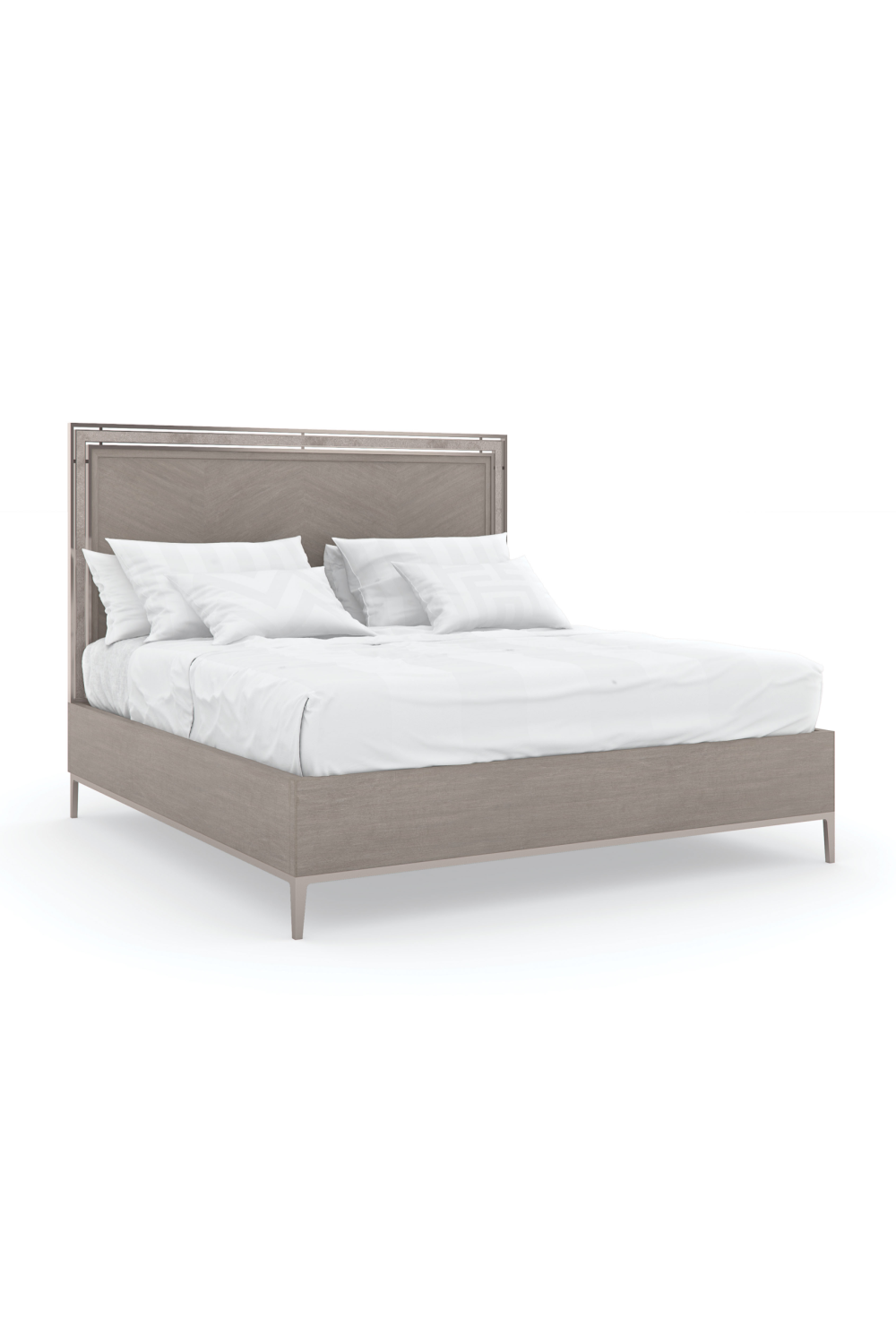 Herringbone Pattern California King Bed | Caracole Serenity | Oroa.com