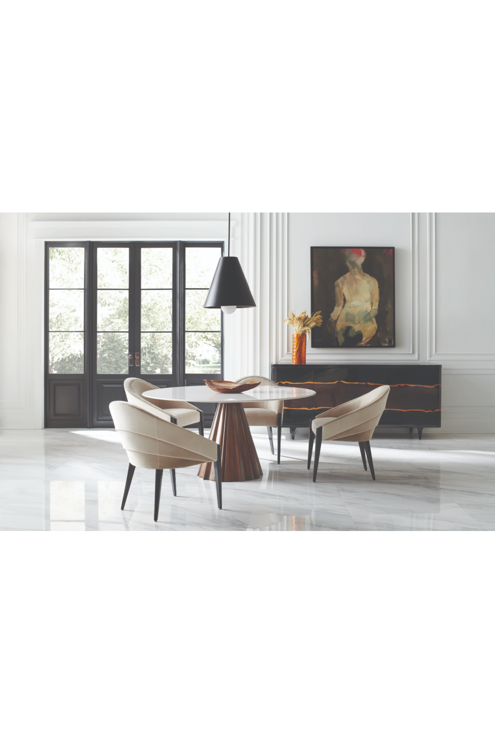 White Marble Dining Table | Caracole All Natural | Oroa.com