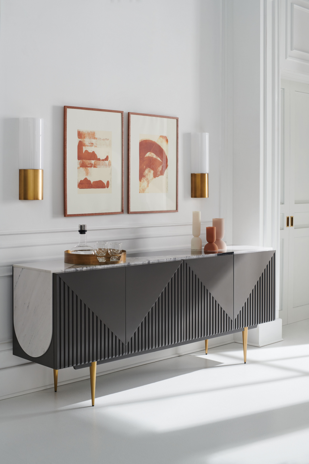 Slatted Modern Sideboard | Caracole Over The Edge | Oroa.com