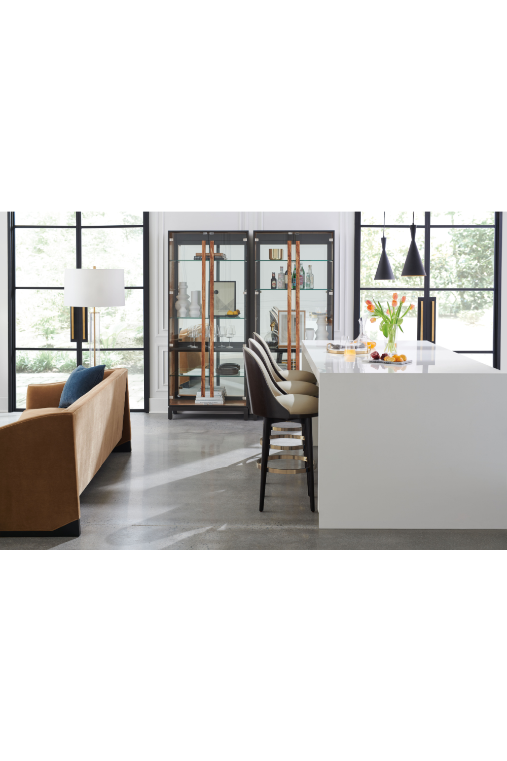 Vegan Leather Bar Stool | Caracole Another Round | Oroa.com