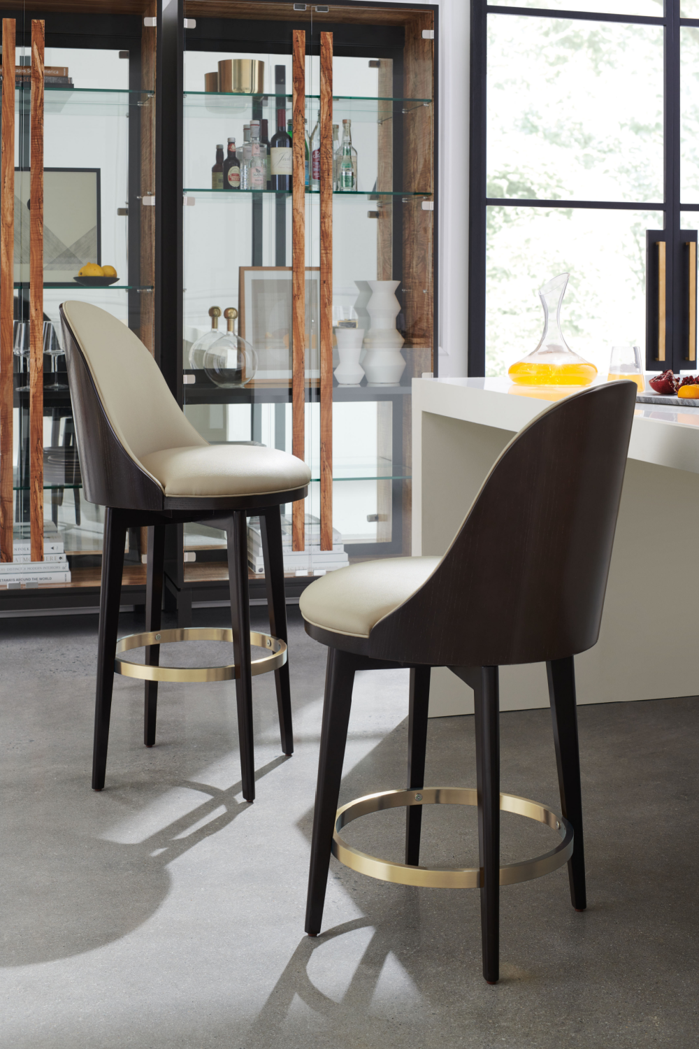 Vegan Leather Bar Stool | Caracole Another Round | Oroa.com