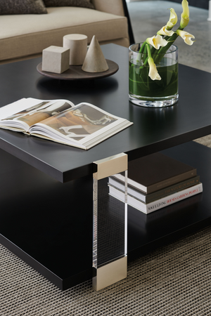 Square Black Coffee Table | Caracole I'll Take The Corner Table | Oroa.com