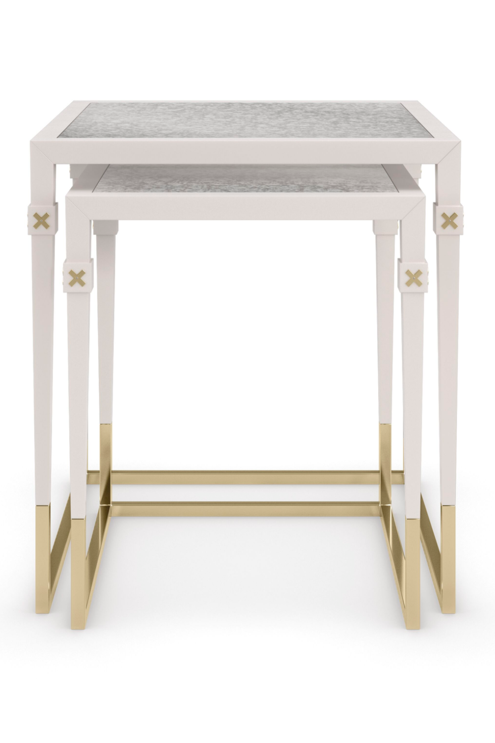 Pearl White Nesting Side Tables (2) | Caracole Better Together | Oroa.com