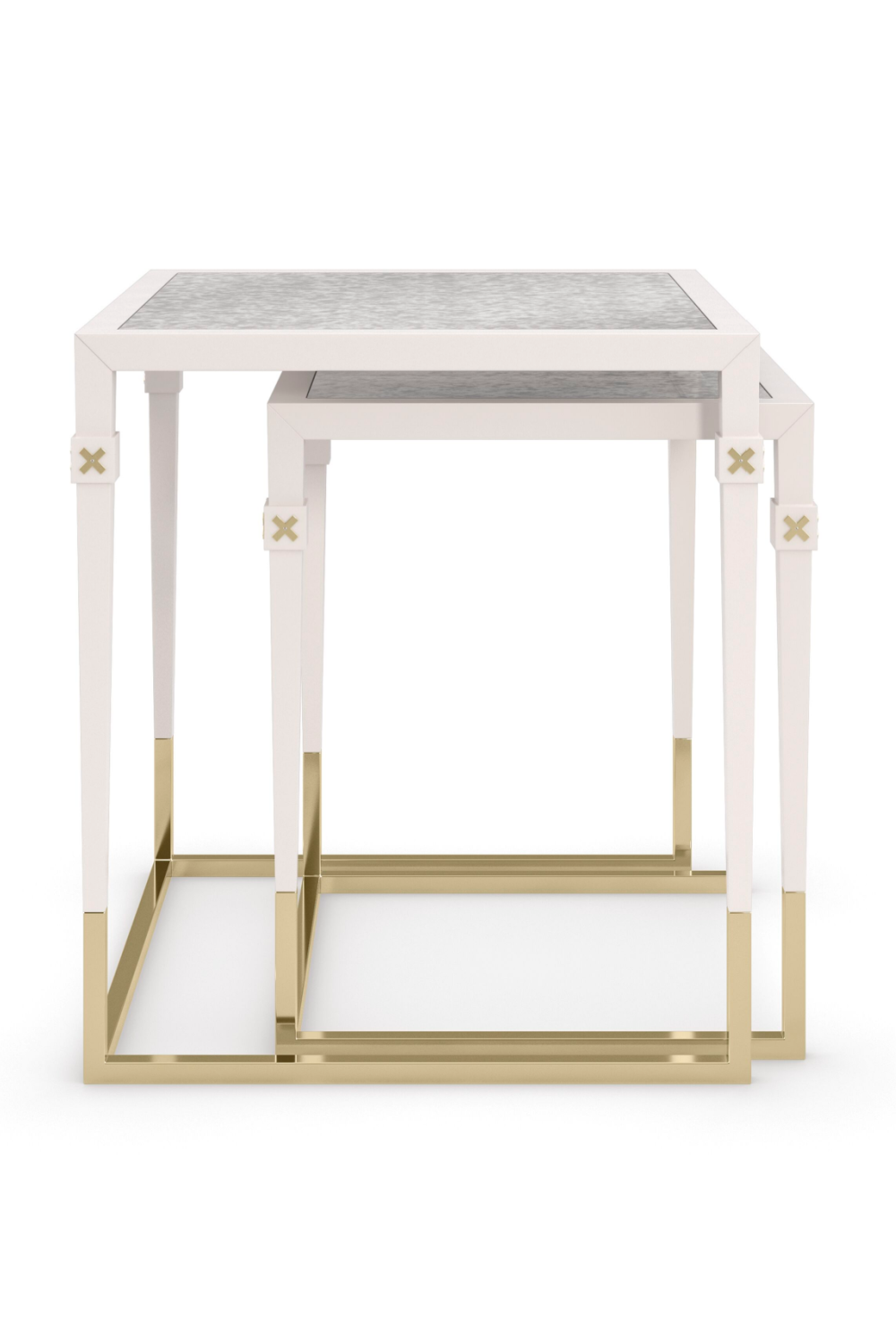 Pearl White Nesting Side Tables (2) | Caracole Better Together | Oroa.com