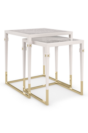   Pearl White Nesting Side Tables (2) | Oroa.com