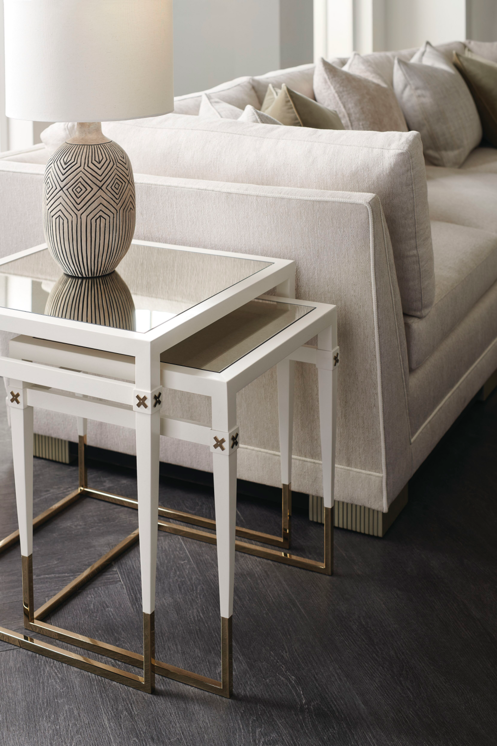   Pearl White Nesting Side Tables (2) | Oroa.com