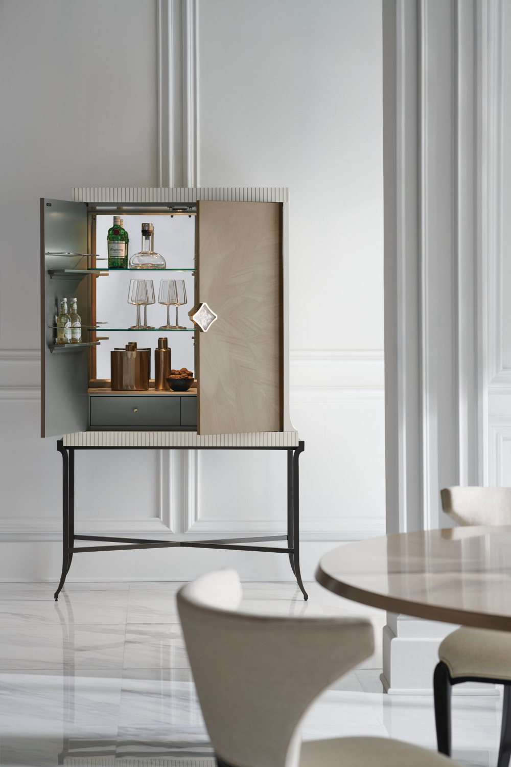 Rosette Patterned Bar Cabinet | Caracole High Expectations | Oroa.com