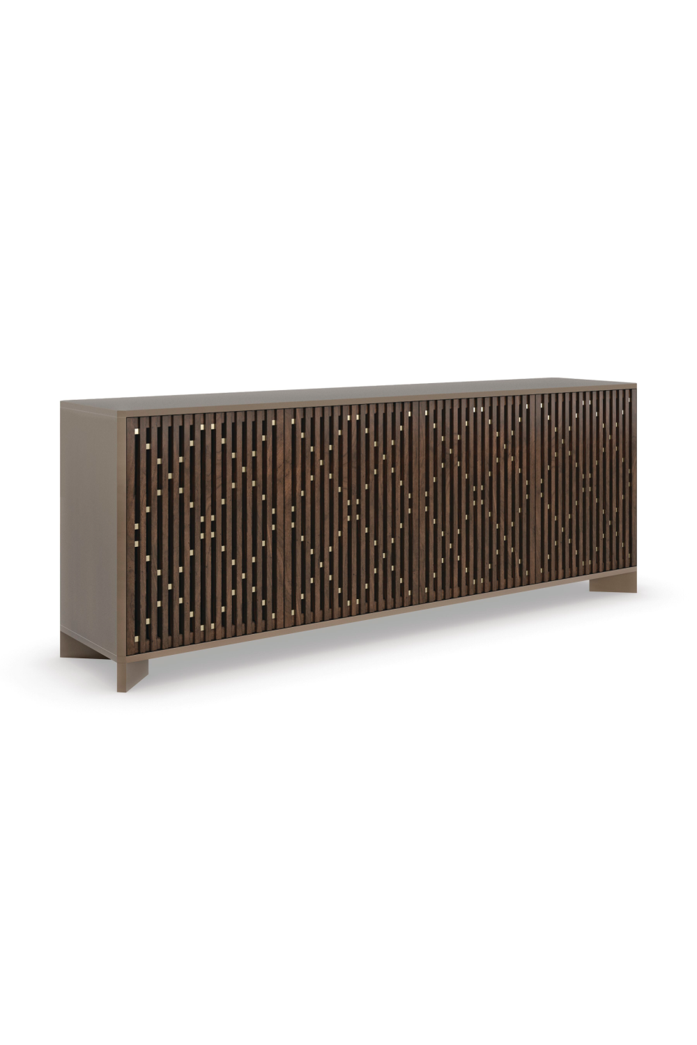 Slatted Wood Media Console | Caracole Diamond In The Rough | Oroa.com