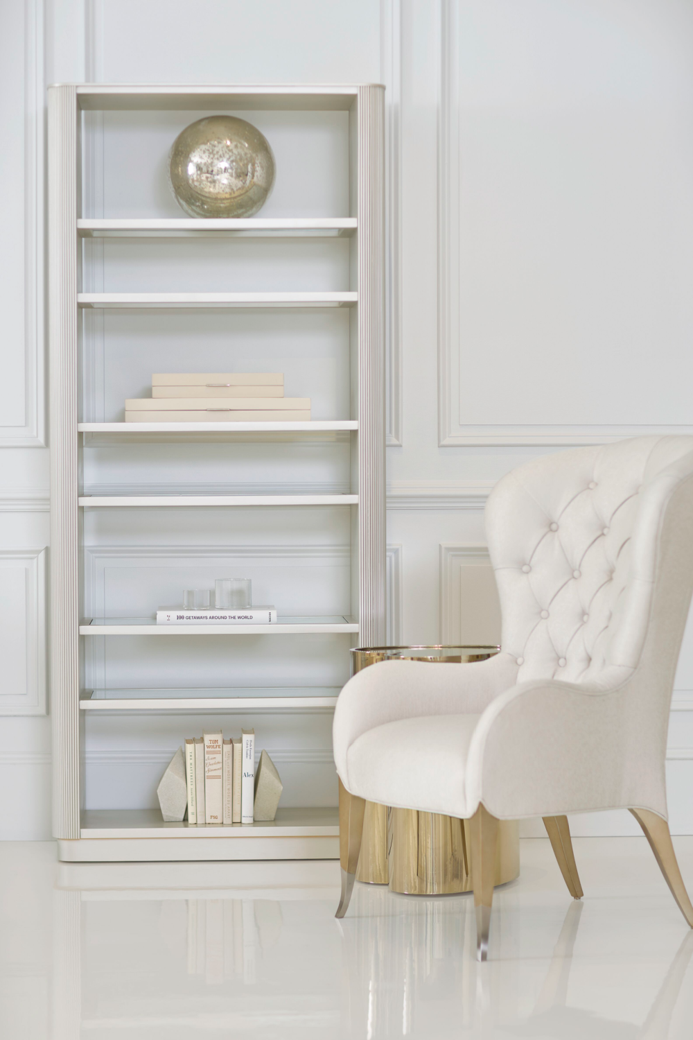 White Wooden Bookcase | Caracole Higher Love | Oroa.com