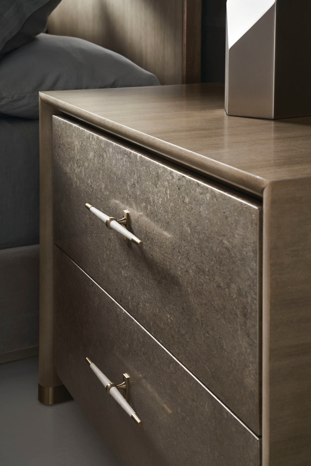 Beige 2-Drawer Nightstand | Caracole Hang Up | Oroa.com