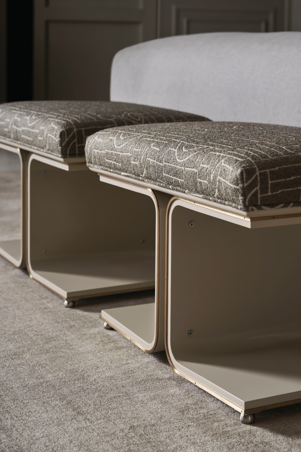 Moss Green Modern Ottoman | Caracole Balance Beam | Oroa.com