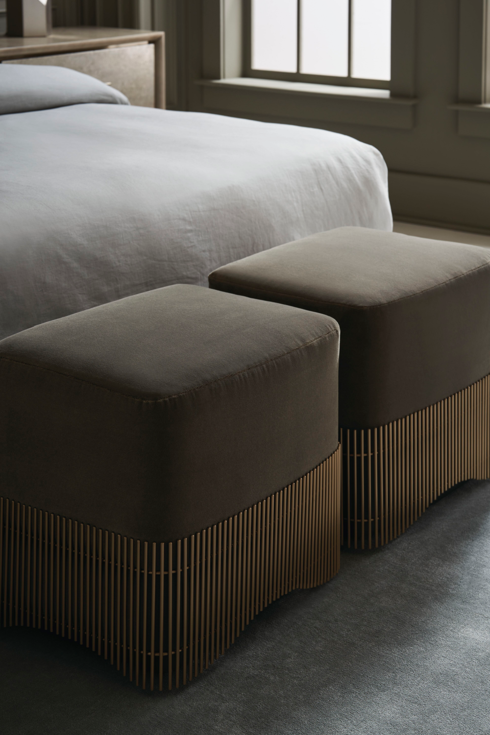 Moss Green Ottoman | Caracole Petit Four | Oroa.com