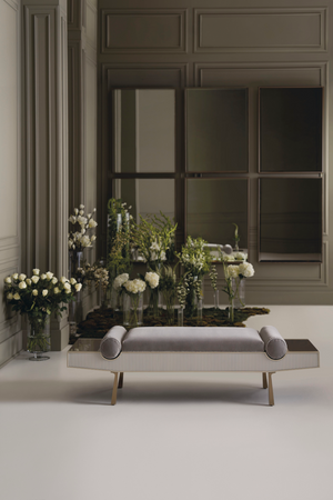 Gray Mohair Modern Bench | Caracole Roll Play | Oroa.com