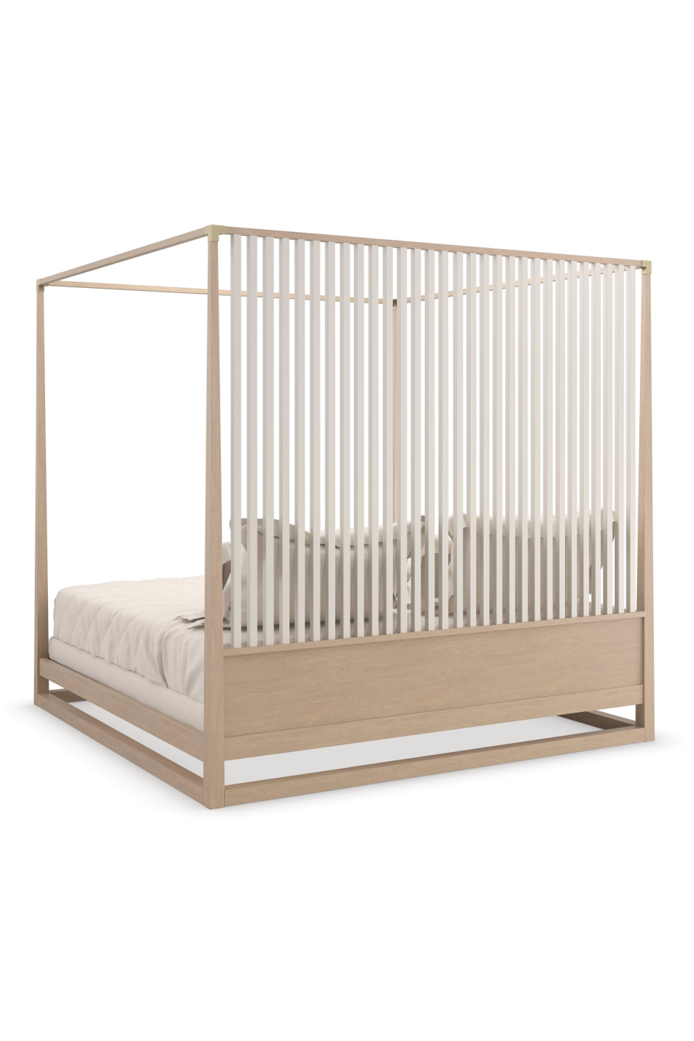 Light Oak Canopy Bed | Caracole Pinstripe | Oroa.com