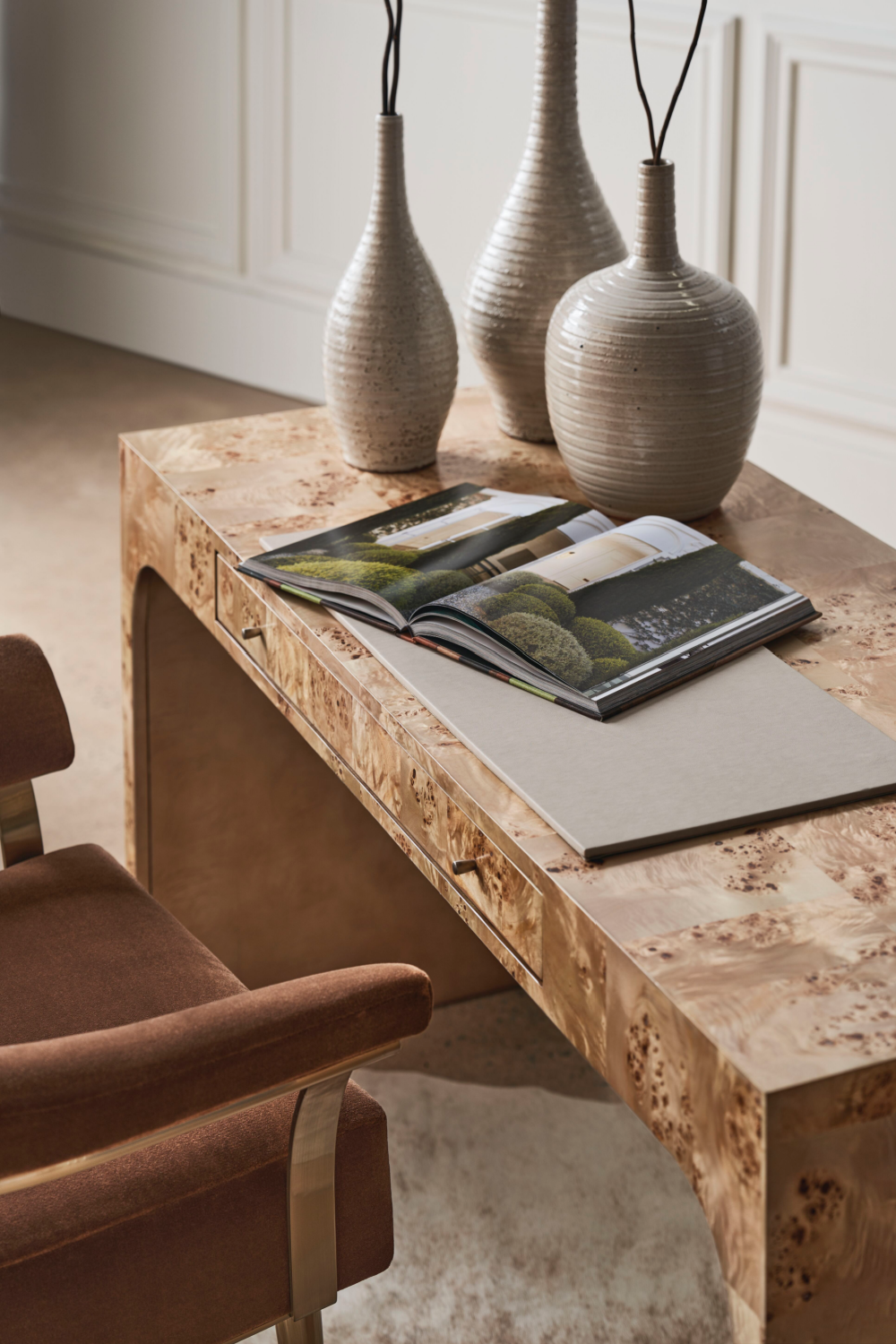 Brown Wooden Desk | Caracole Burlesque Desk | Oroa.com