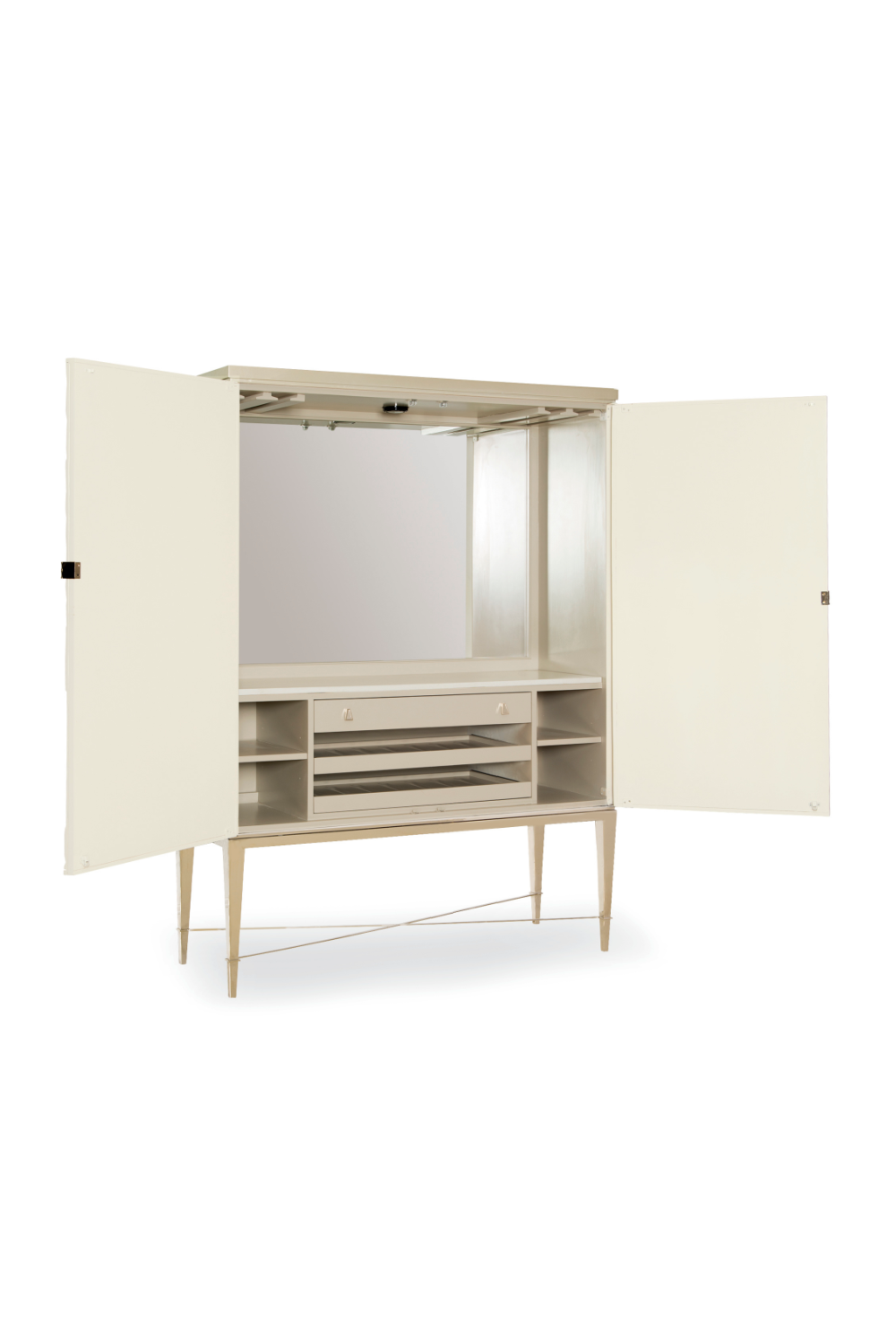 Carved White Modern Bar Cabinet | Caracole Palms Up! | Oroa.com