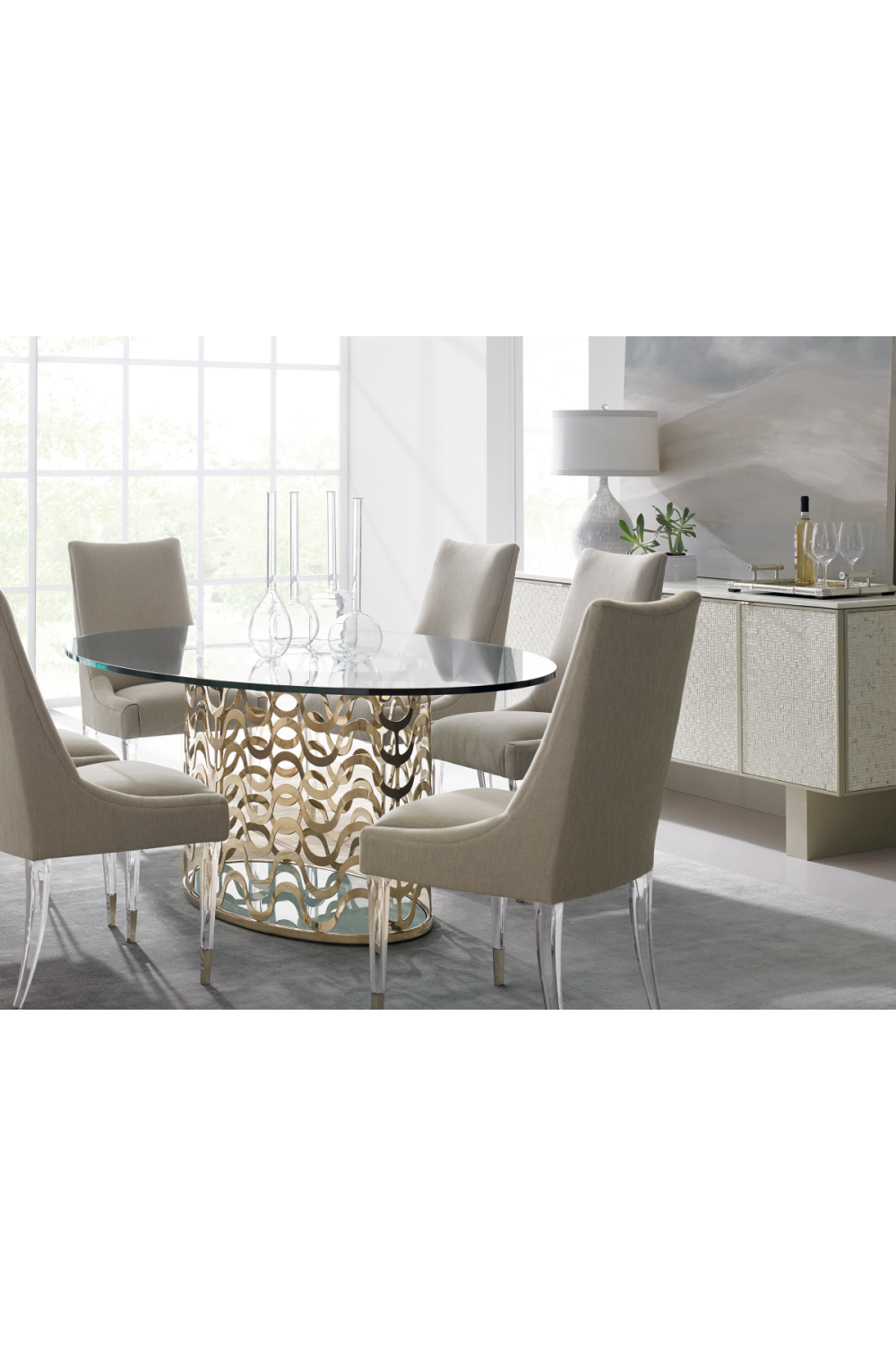 Taupe Linen Dining Chair | Caracole I'm Floating! | Oroa.com