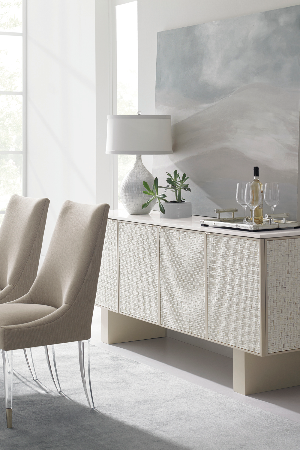 Taupe Linen Dining Chair | Caracole I'm Floating! | Oroa.com